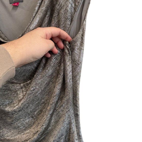 Vince Camuto Metallic Gray Midi Dress - Picture 4 of 7